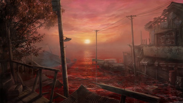 Siren Blood Curse PS3 horror game - Hanuda Village concept Art