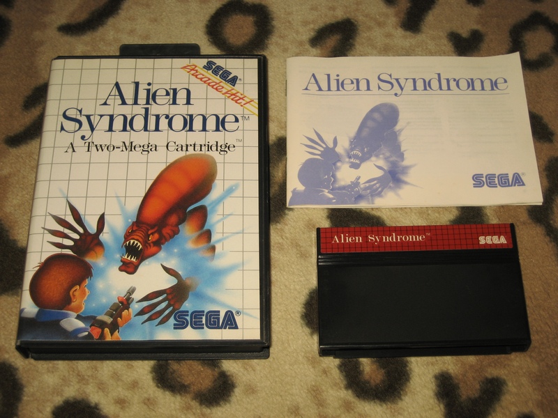 alien syndrome horror game sega master system cartridge box manual