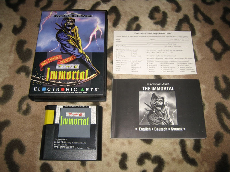 the immortal horror game sega megadrive genesis cartridge box manual