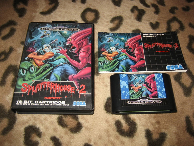 splatterhouse 2 game sega megadrive genesis cartridge box manual