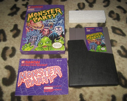monster party bandai horror game nintendo nes cartridge box manual