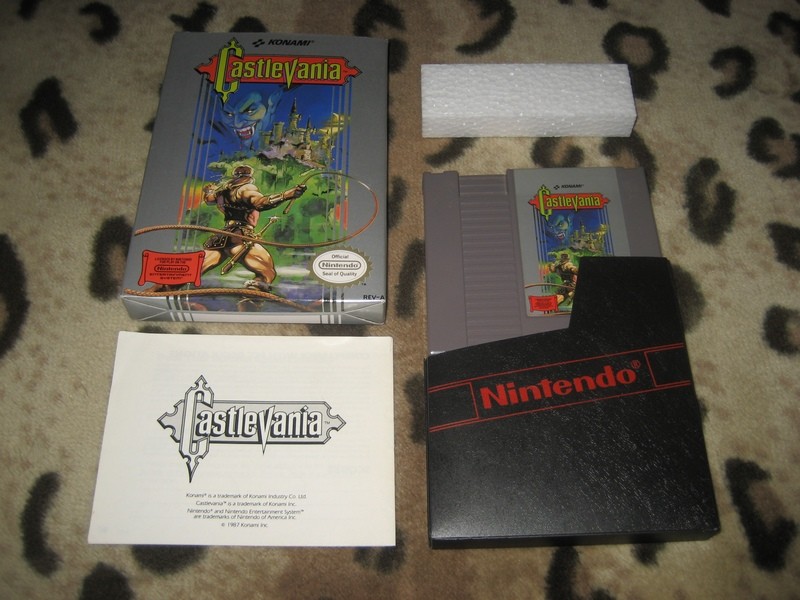 castlevania 1987 konami horror game nintendo nes cartridge box manual